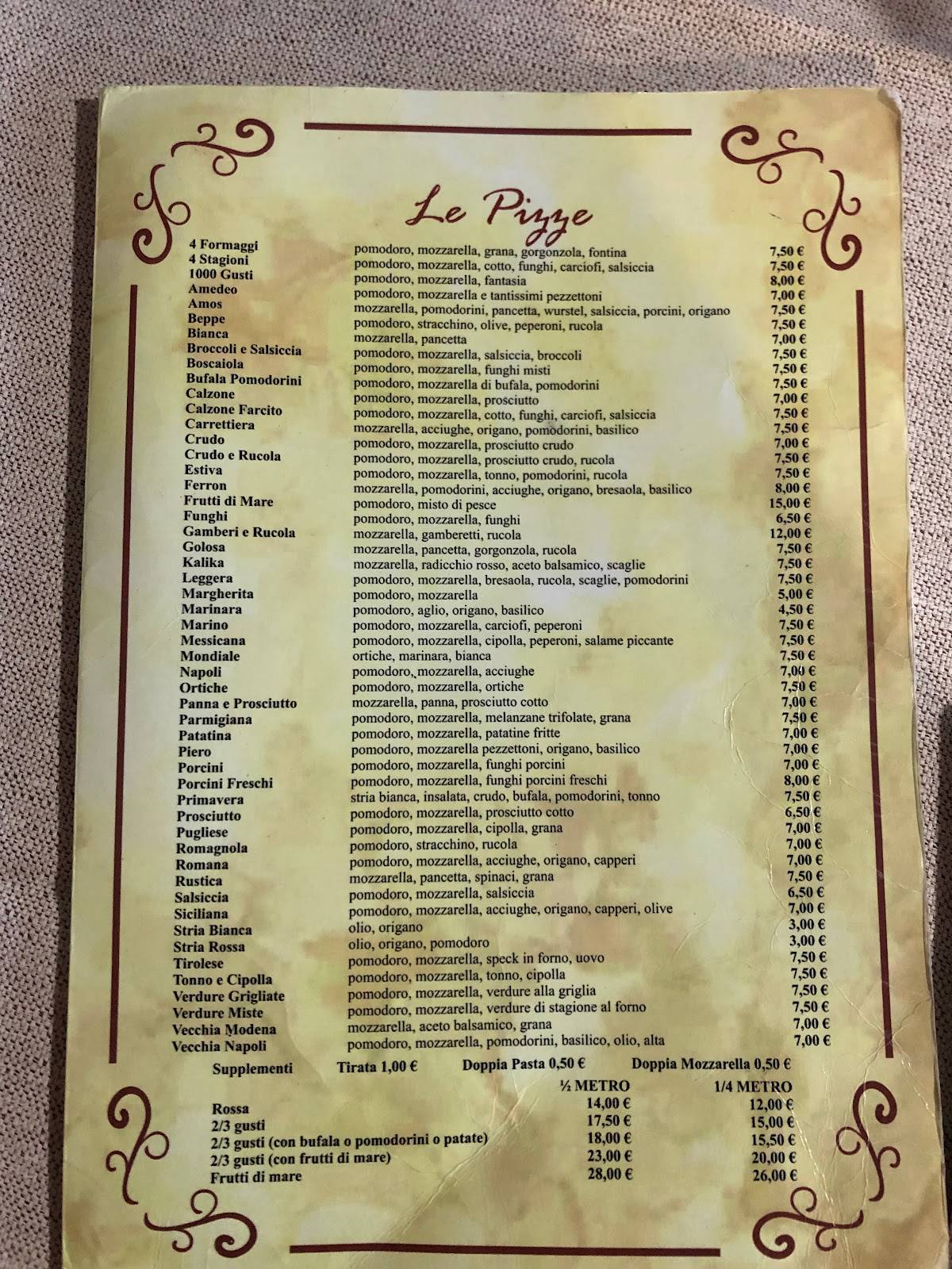 Menu di Ristorante La Marcolfa 