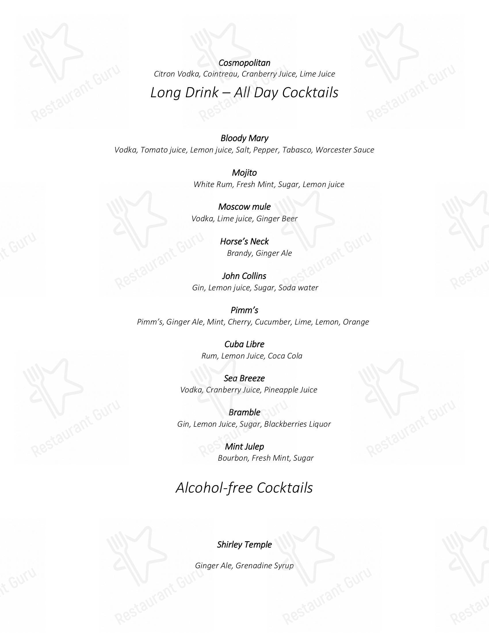 Menu per Ristorante La Terrazza at Villa Le Calvane in Montespertoli