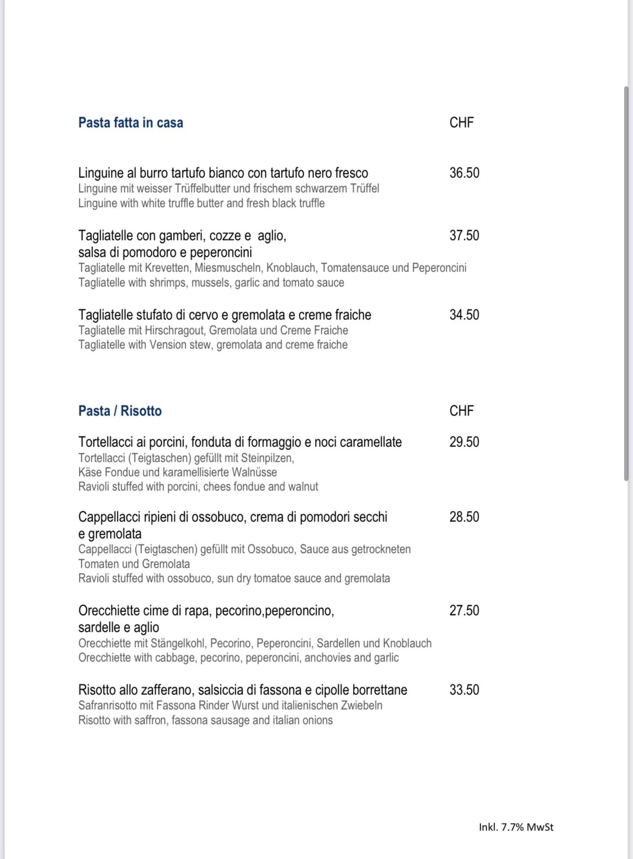 Menu di Ristorante Lungomare 