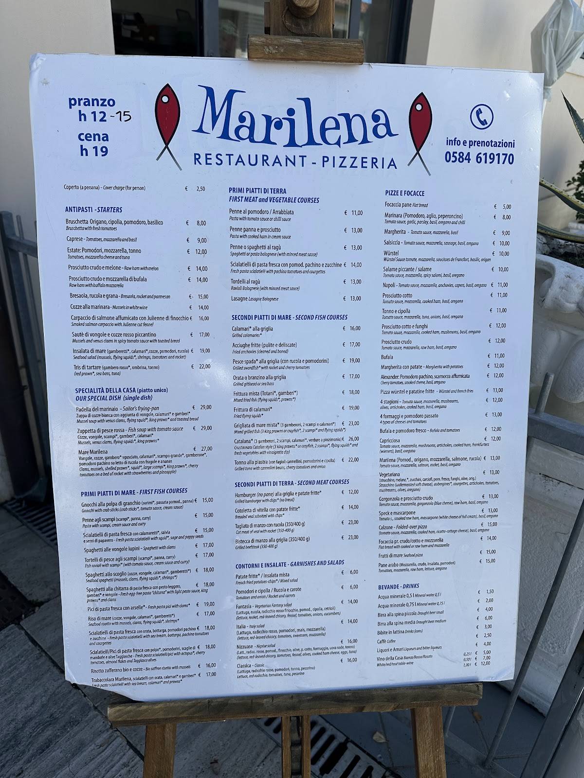 Menu di Ristorante Marilena 