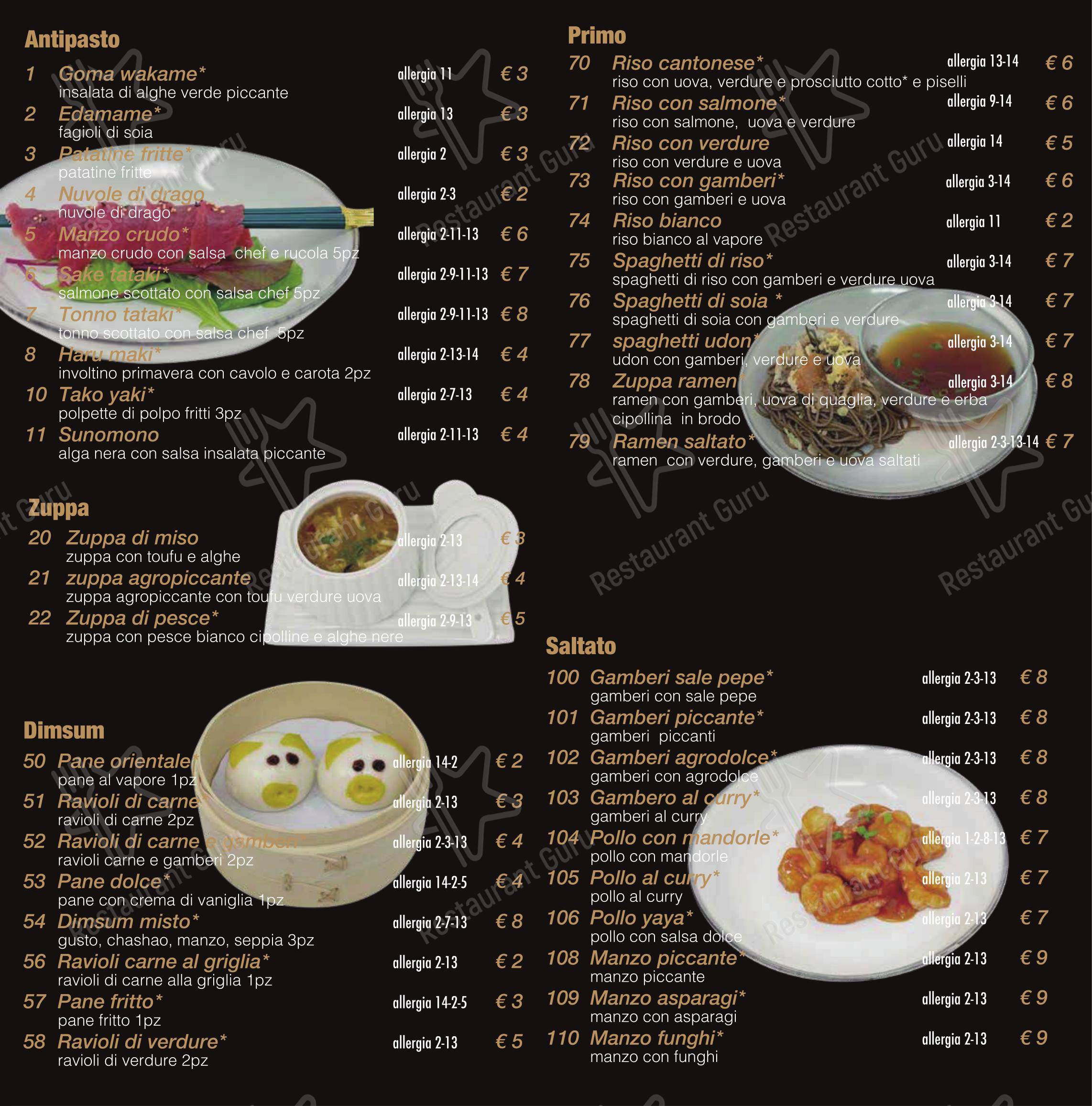 菜单 per Ristorante Miya Sushi in Borgo San Dalmazzo