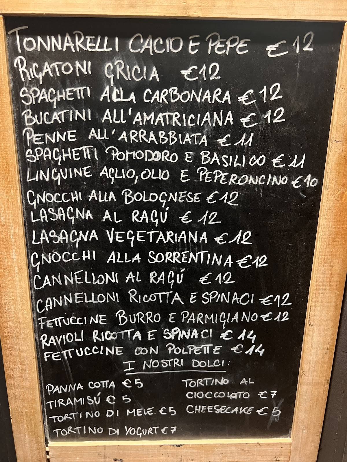 Menu di Ristorante "Pasta Urbana" 