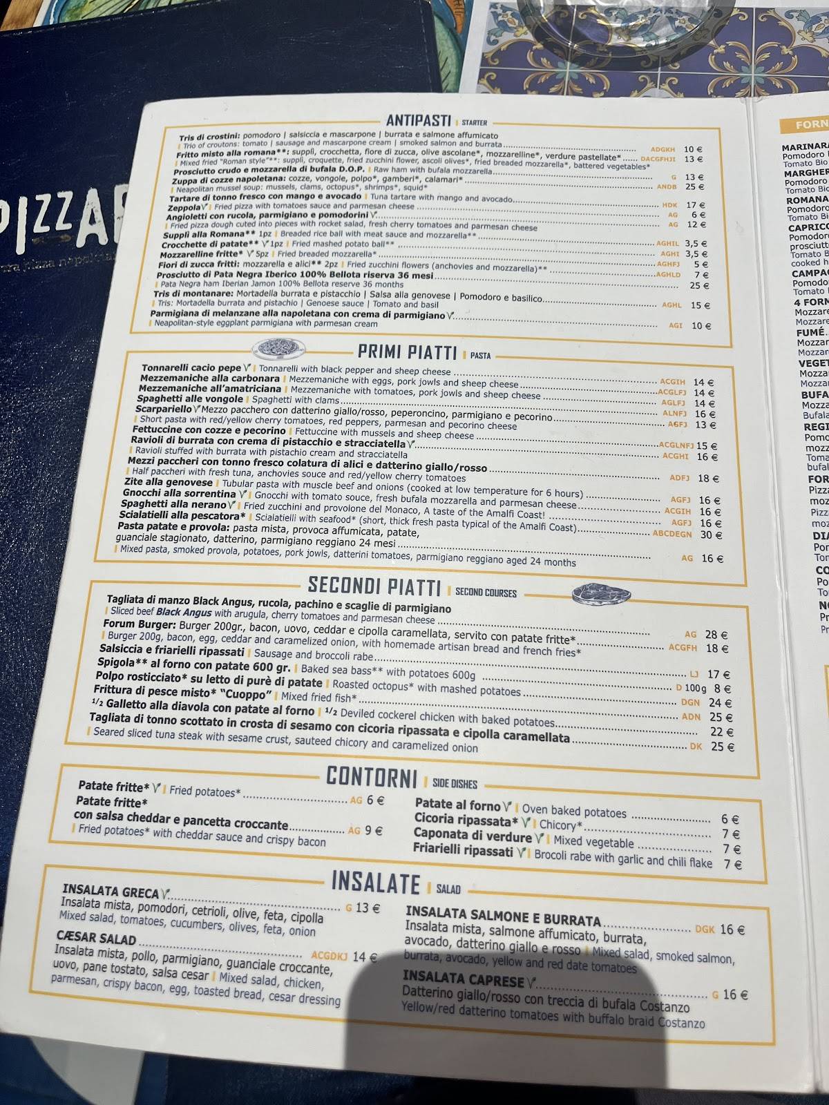 Menu di Ristorante Pizza Forum 