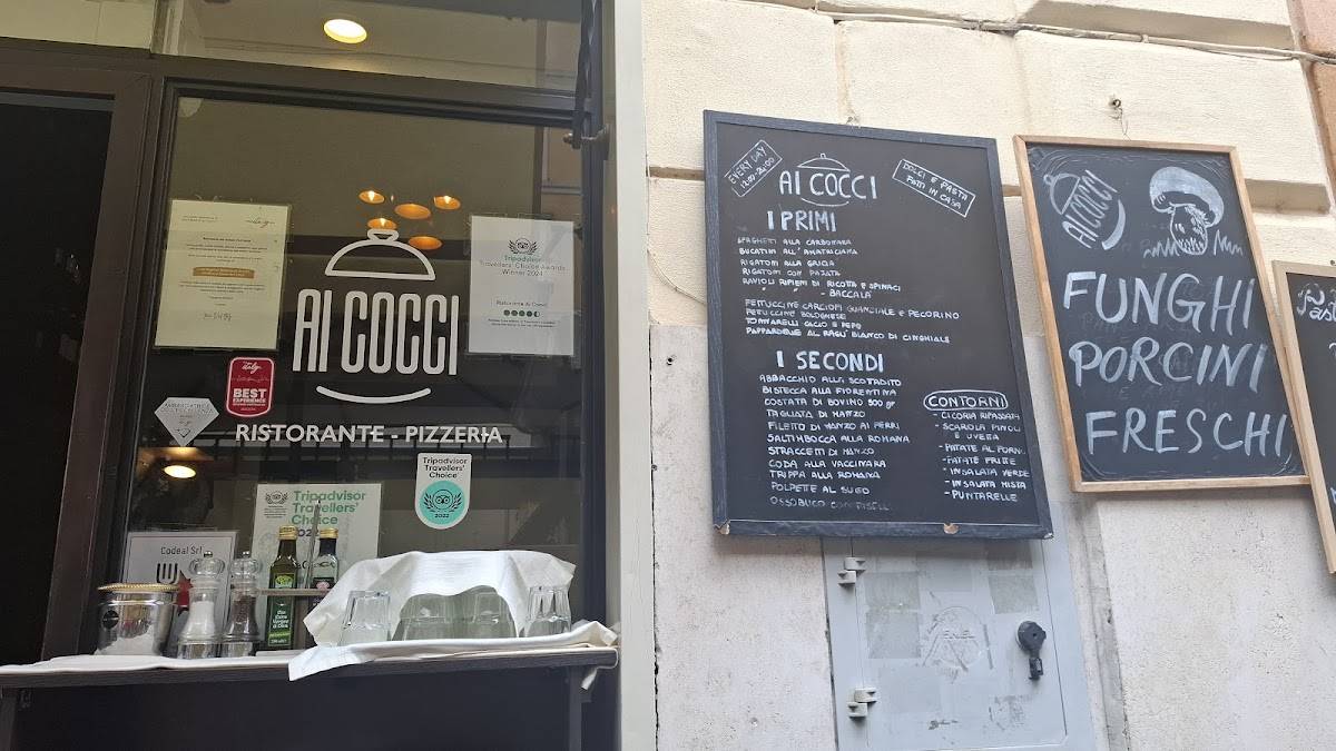 Menu di Ristorante Pizzeria Ai Cocci 