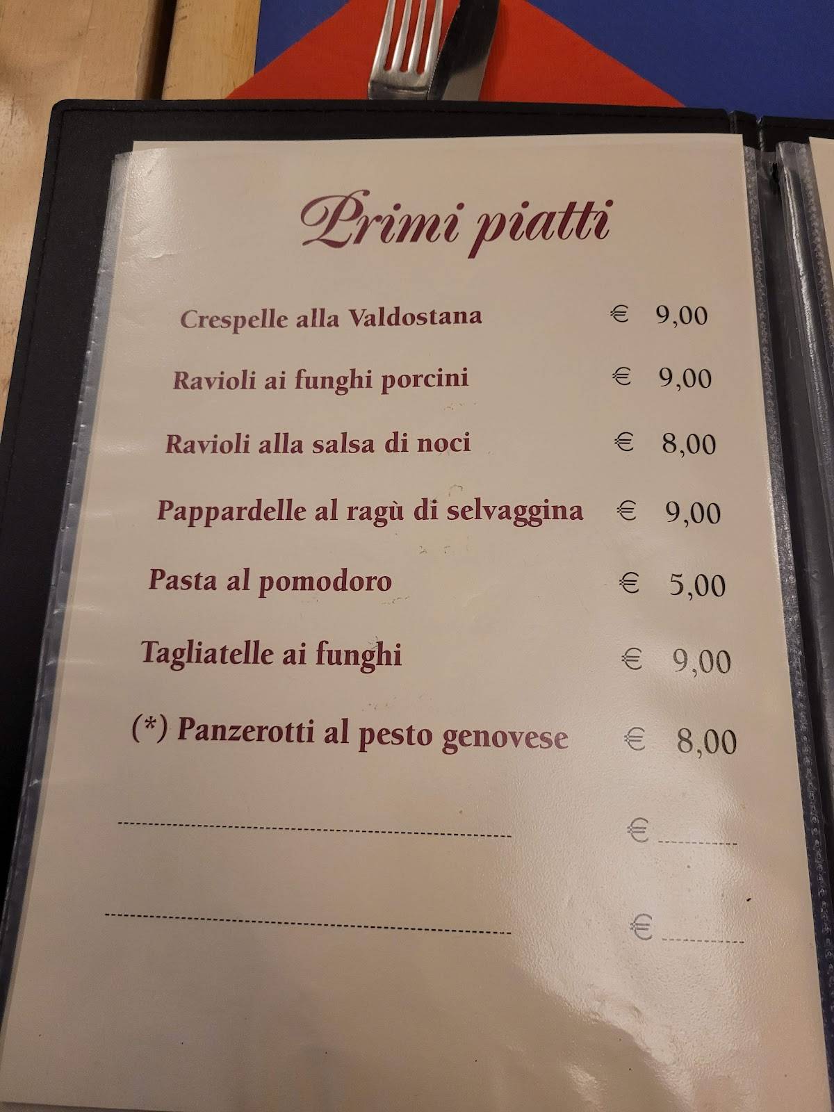 Menu di Ristorante Pizzeria Bar La Ruota 