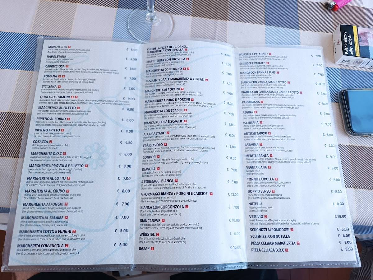 Menu di Ristorante Pizzeria Da Gaetano 