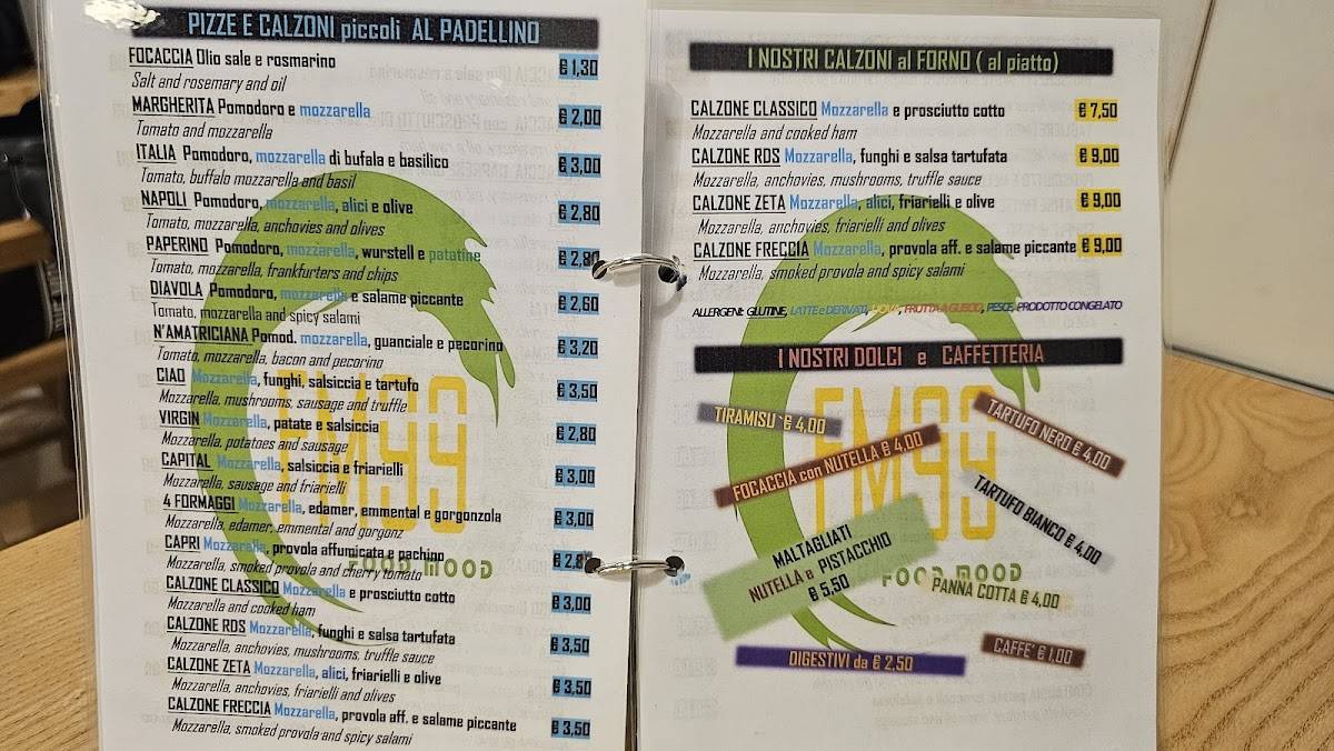 Menu di Ristorante Pizzeria FM99 