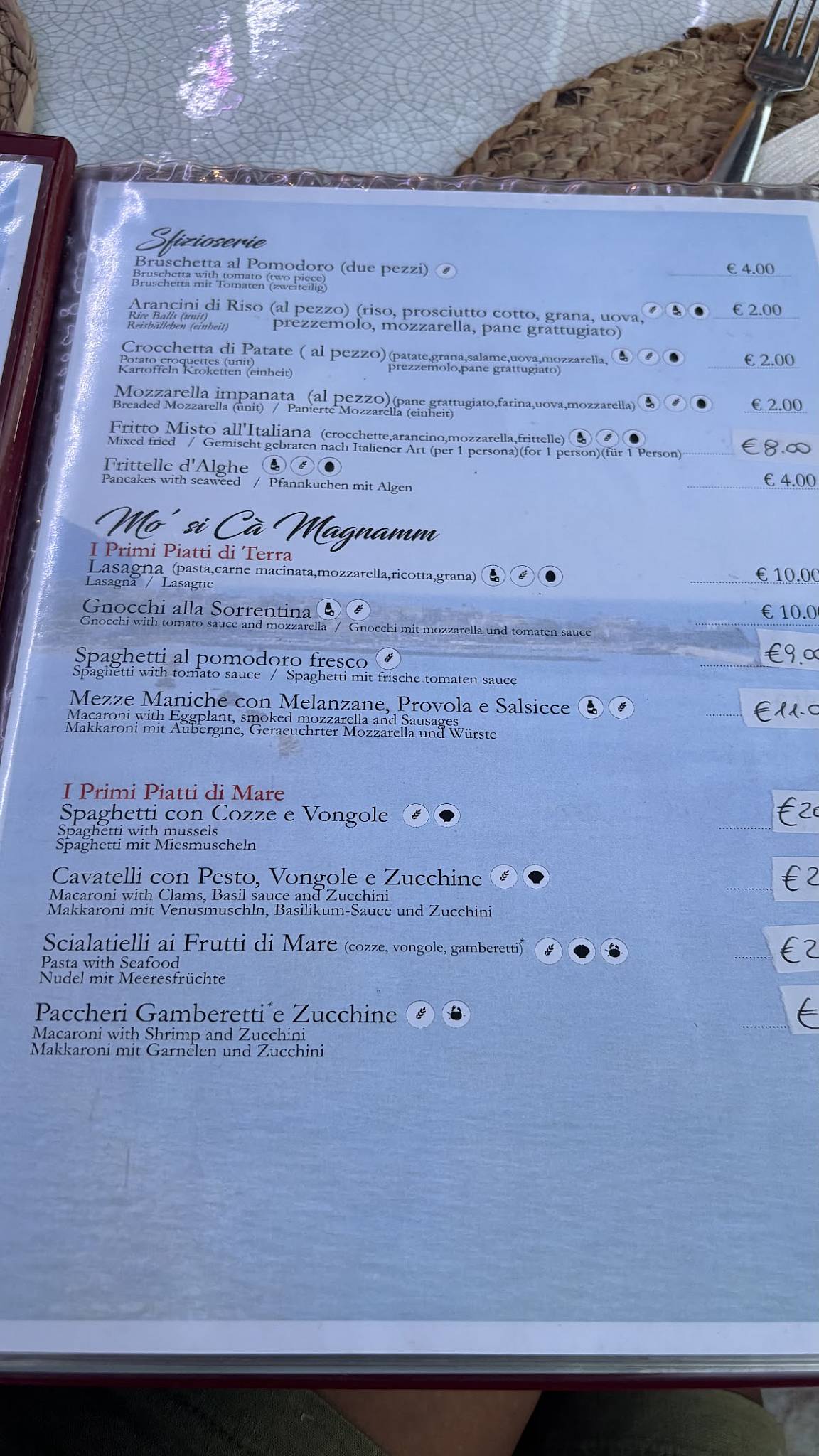 Menu di Ristorante Pizzeria Il Ritrovo 