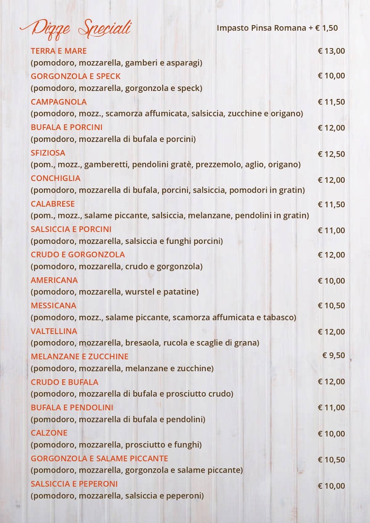 Menu di Ristorante La Conchiglia 