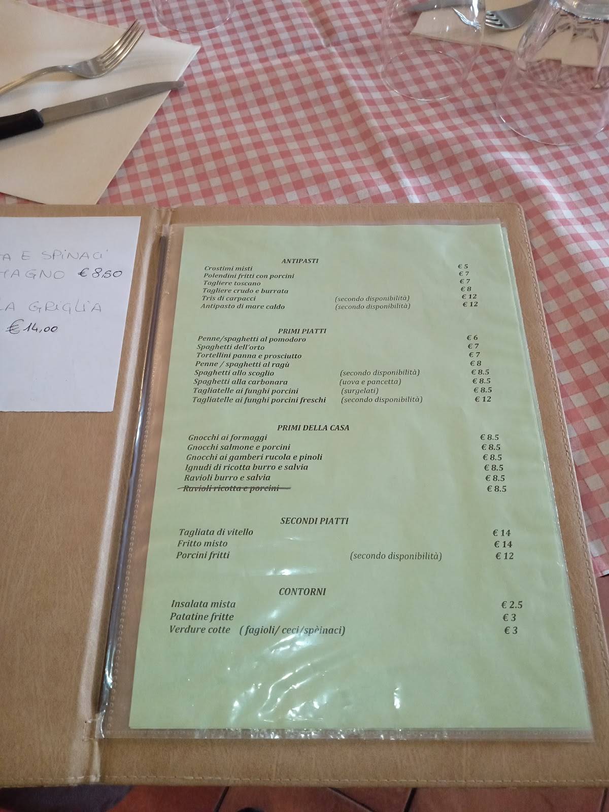 Menu di Ristorante Pizzeria La Via dell'Orto 