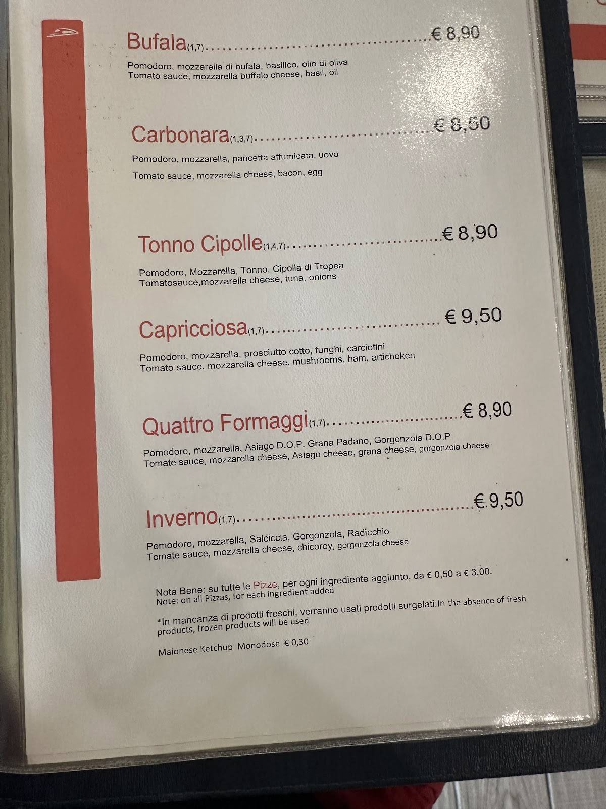 Menu di Ristorante Pizzeria Zefrido 