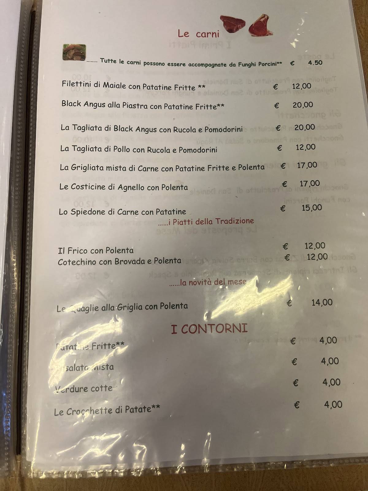 Menu di Ristorante Prosciutteria Martinuzzi 