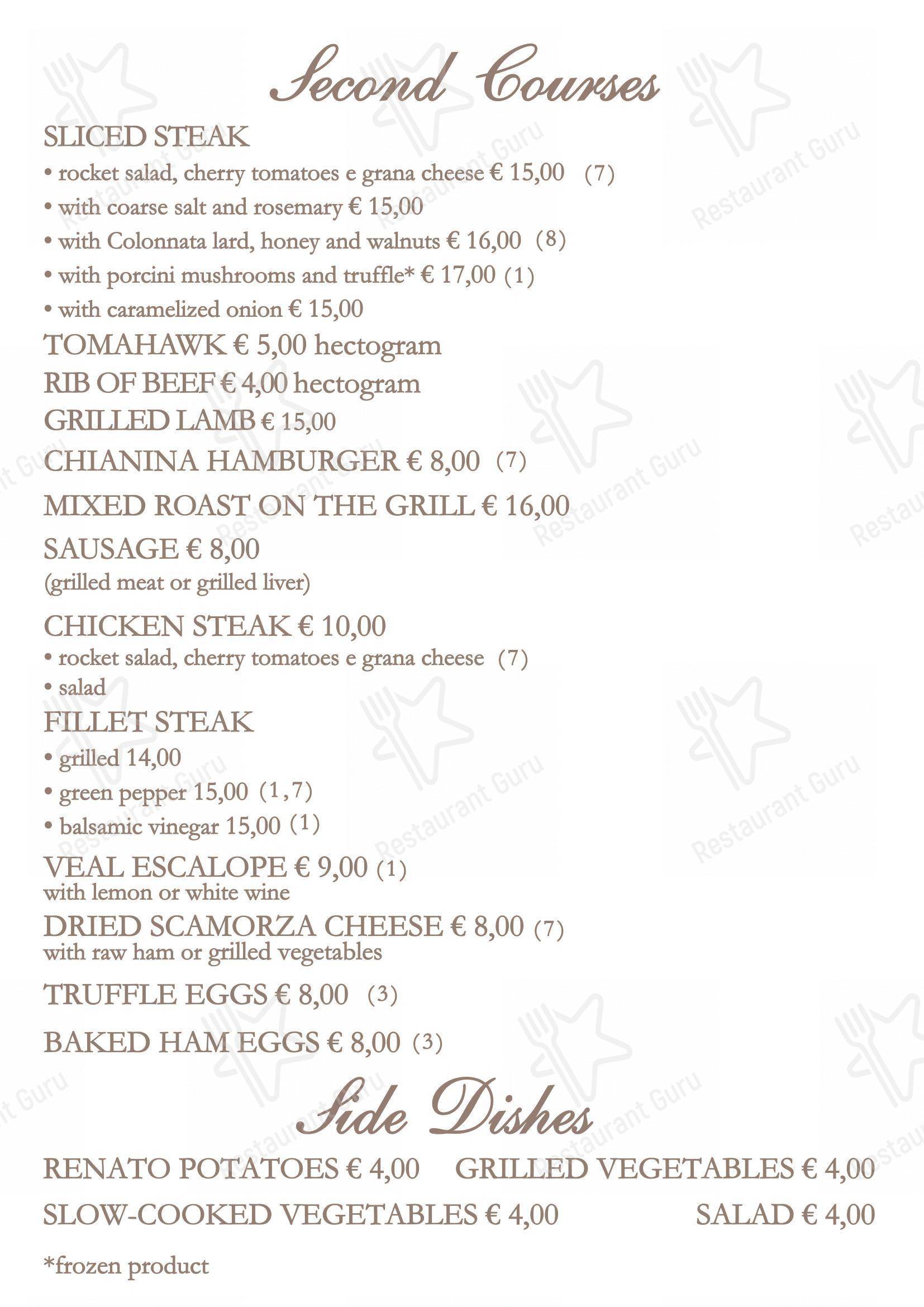 Menu di Ristorante Ragno D'Oro - 菜单