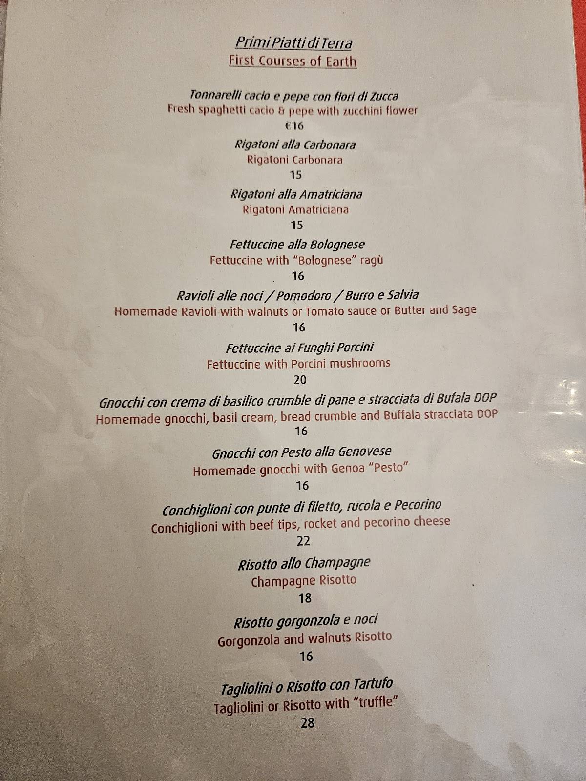 Menu di Ristorante Rossini 