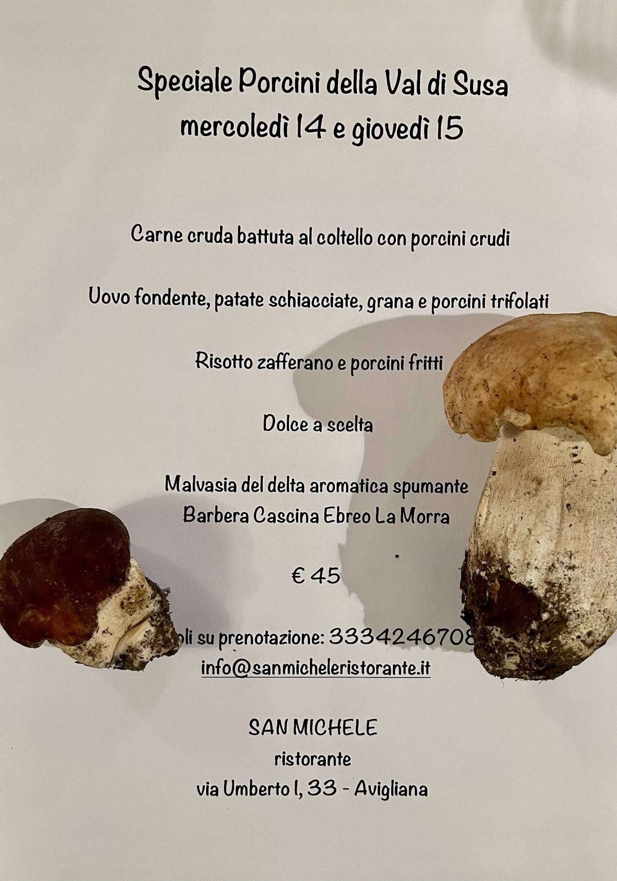 Menu di Ristorante San Michele S.A.S. Di Mossa Gianfranco & C 