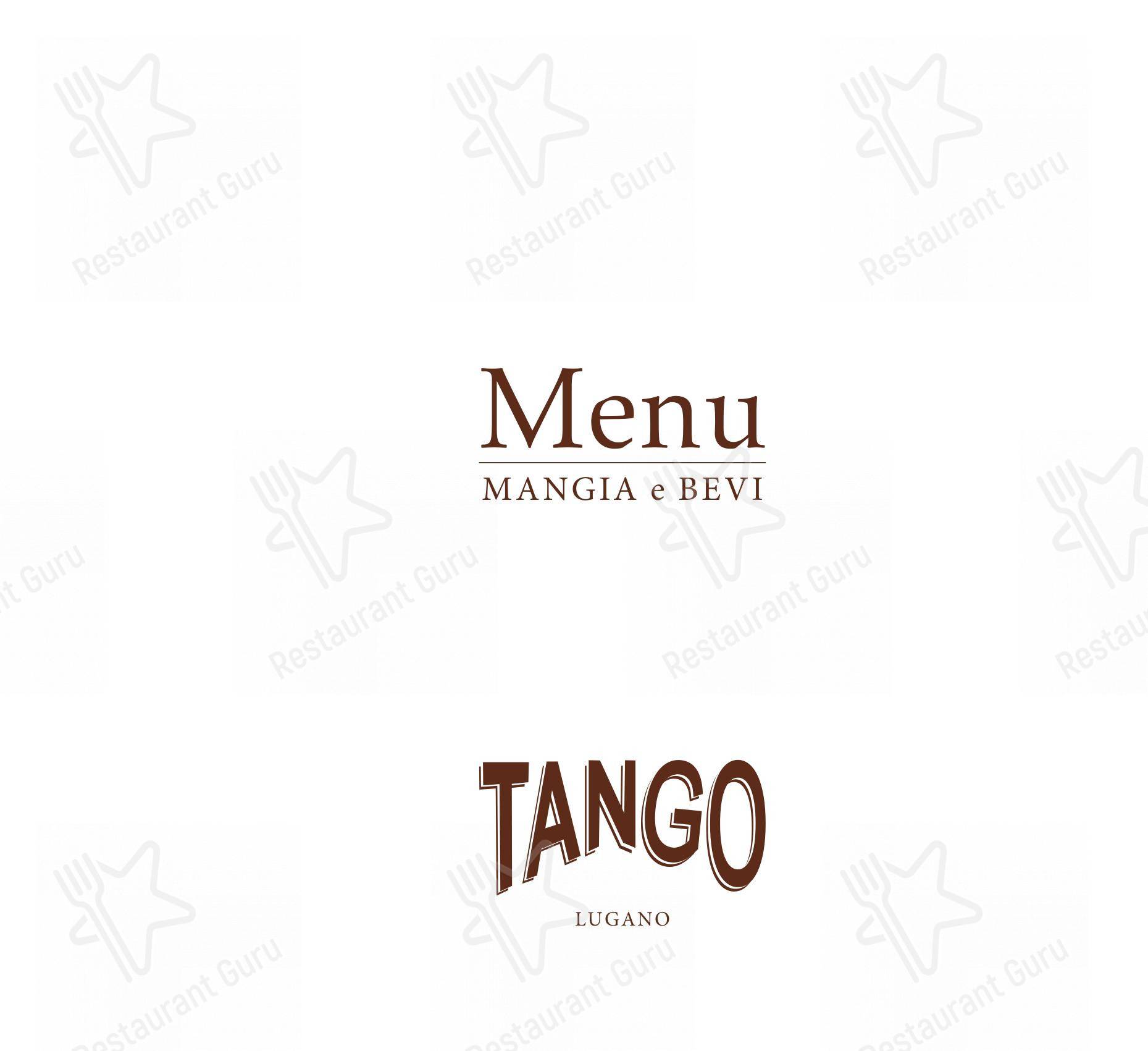 Drink menu per Ristorante Tango pub & bar