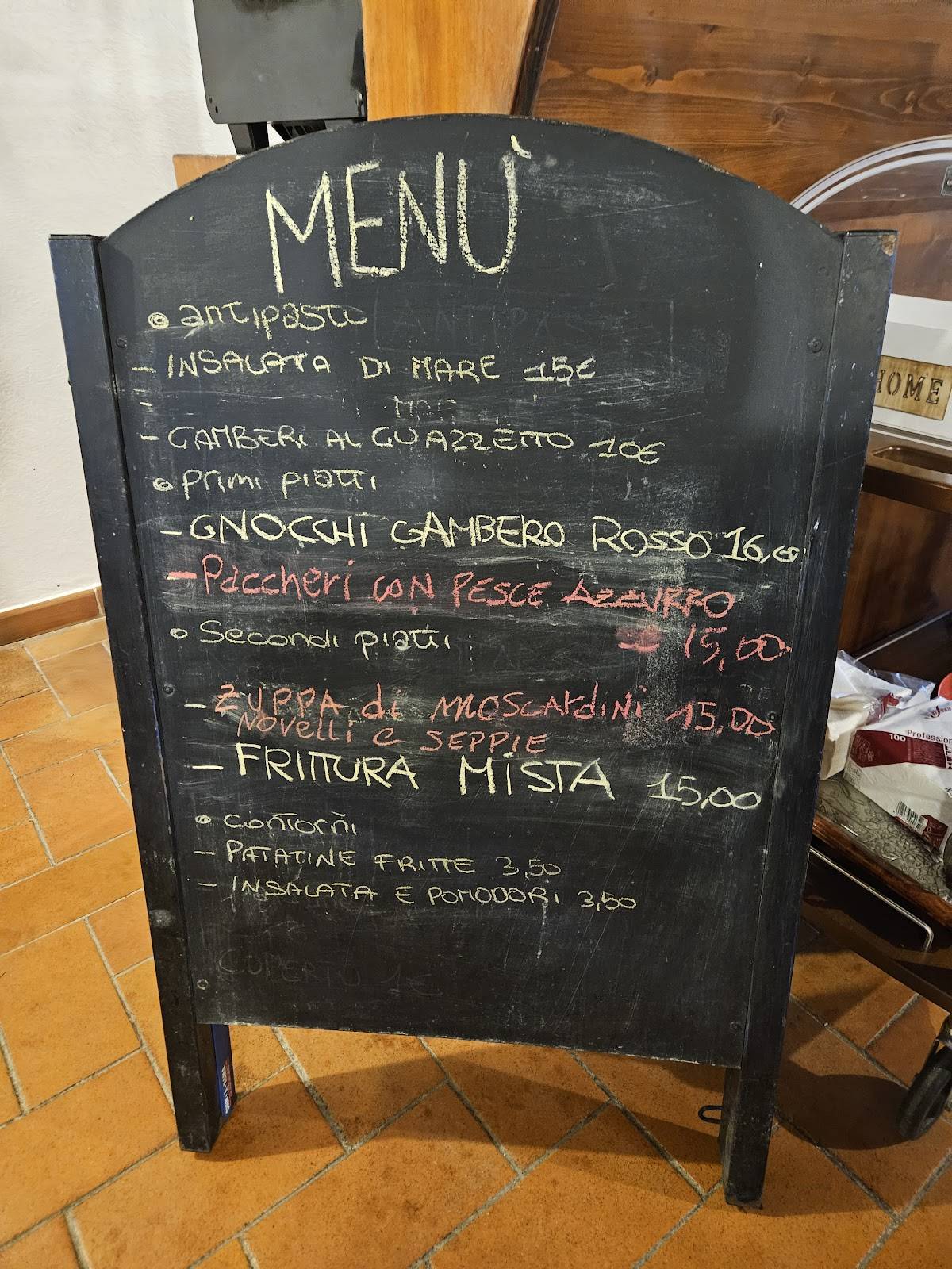 Menu di Ristorante Tricche nel piatto 