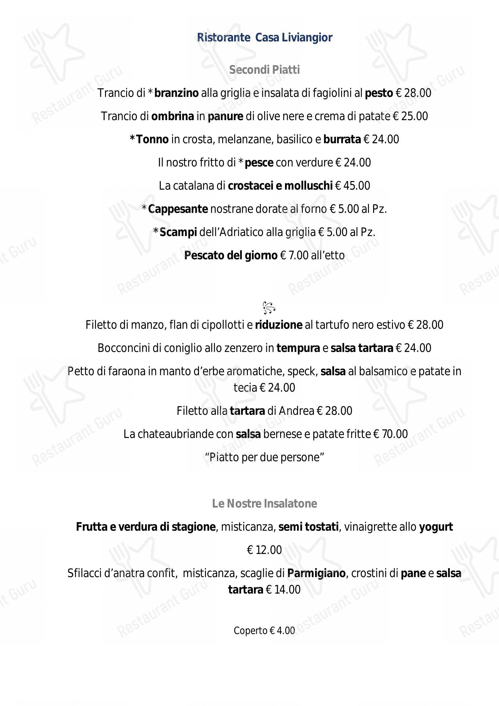 Menu bar per Ristorante Villa Liviangior in Montegrotto Terme