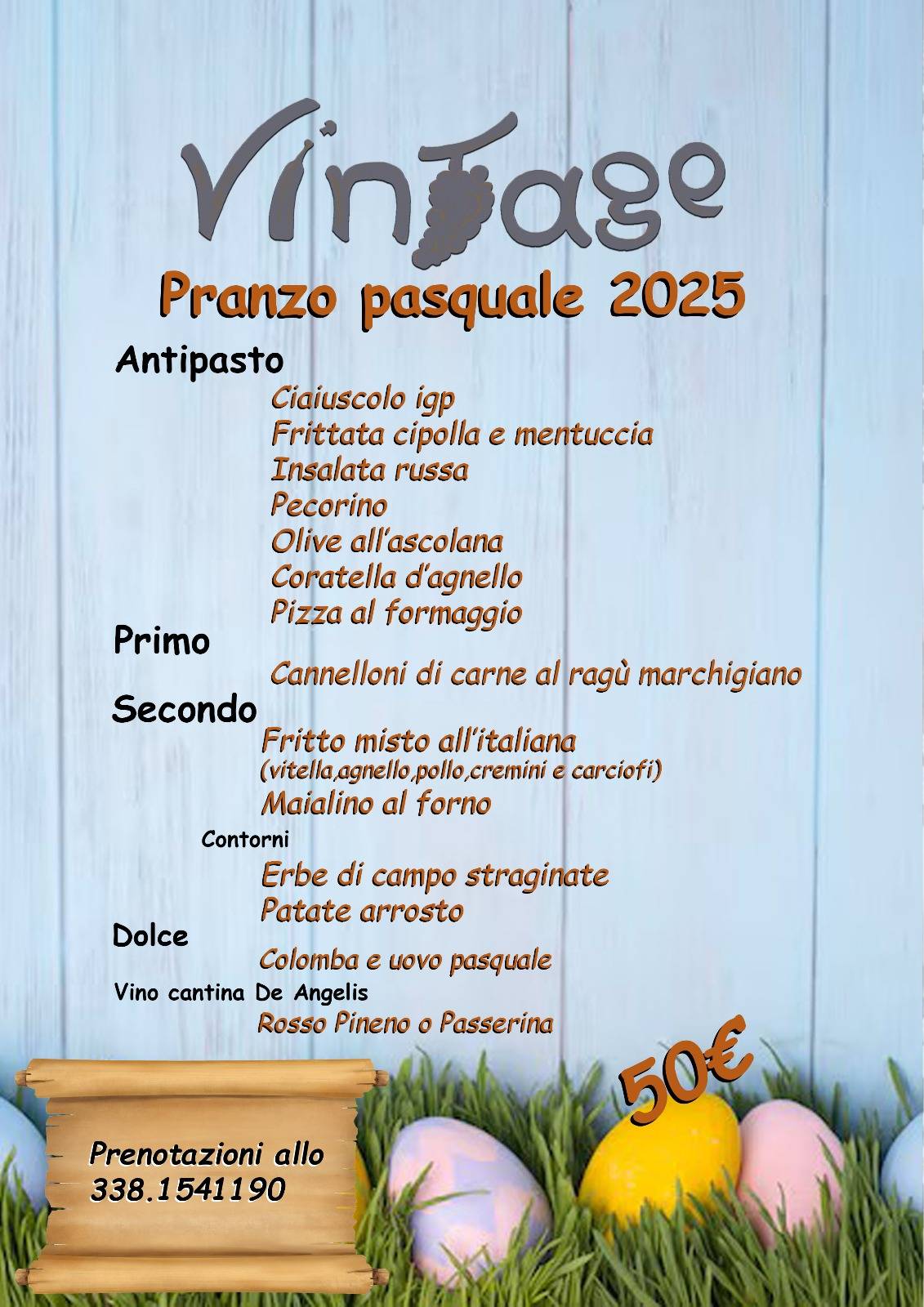Menu di Ristorante Vintage 