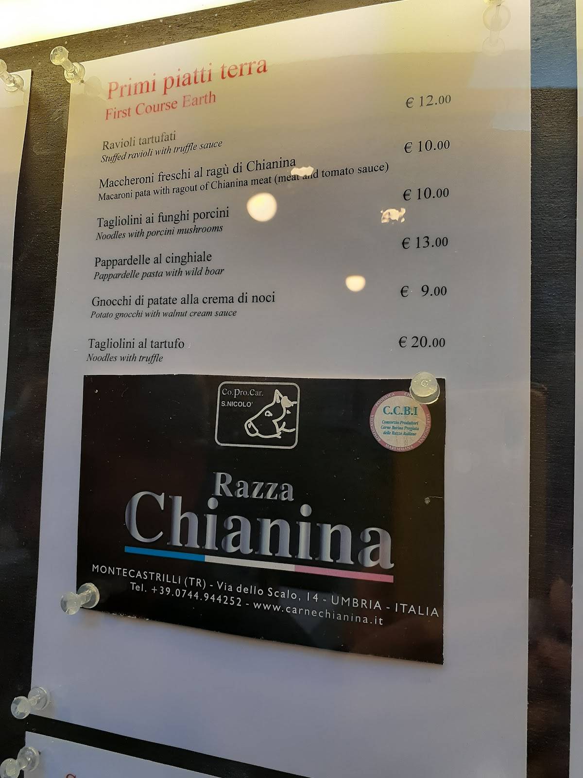 Menu di Buca di San Ranieri Ristorante 