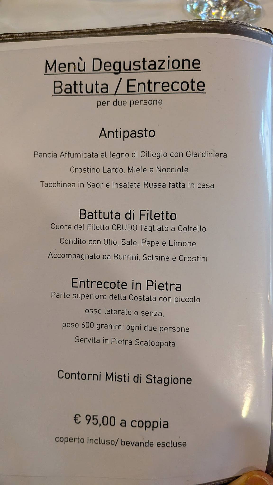 Menu di Ristorantino Carbone 