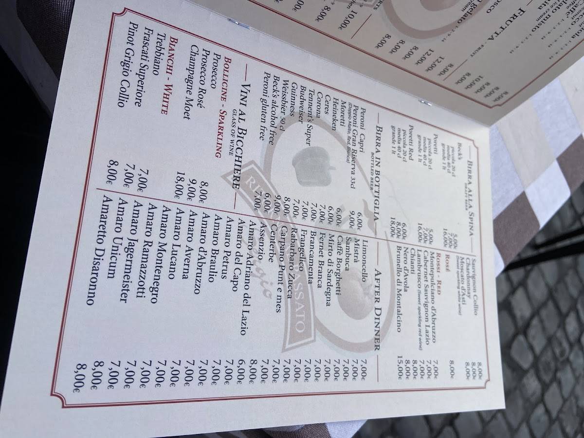 Menu di Ritorno al Passato 