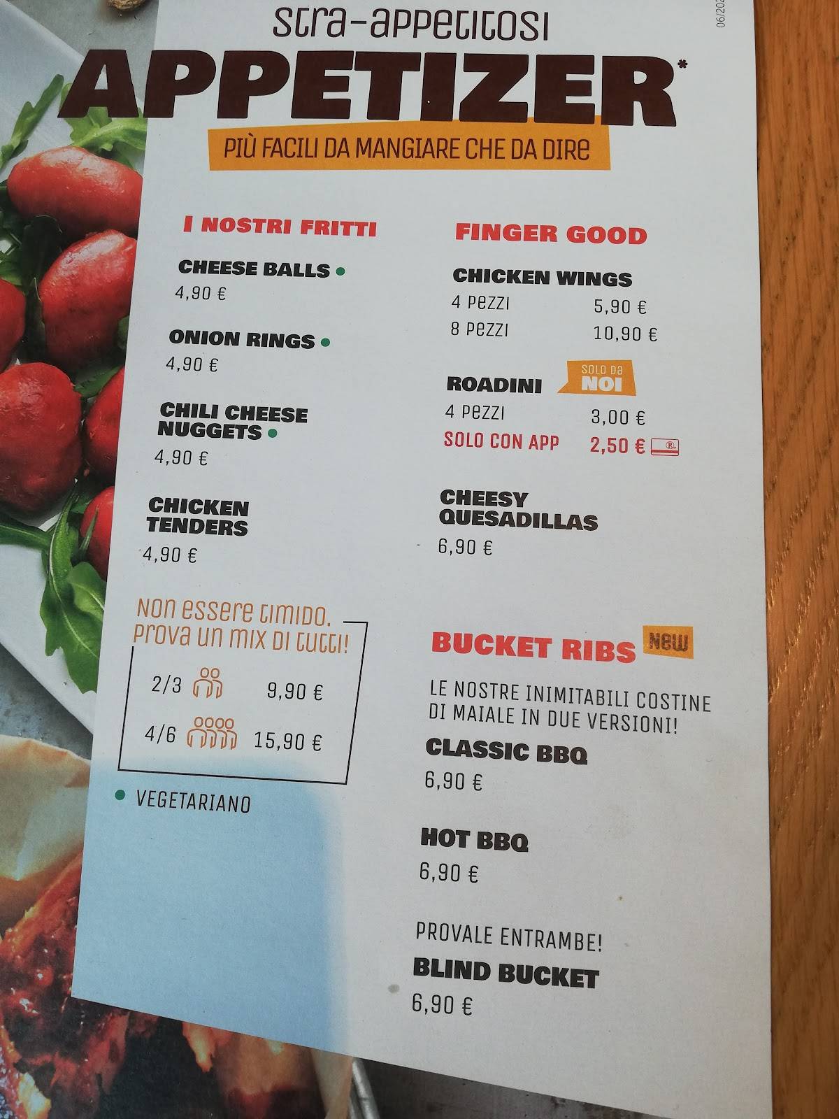 Menu di Roadhouse Restaurant Roma Torre Spaccata 
