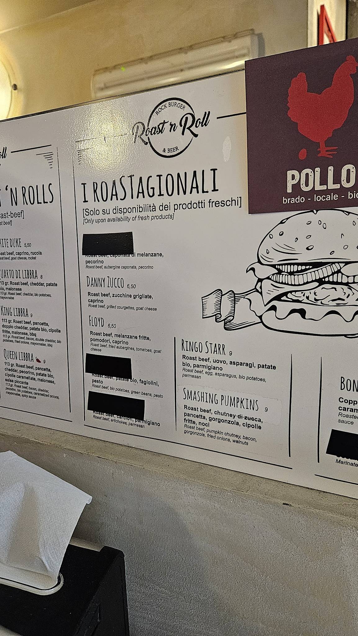 Menu di Roast 'n Roll 