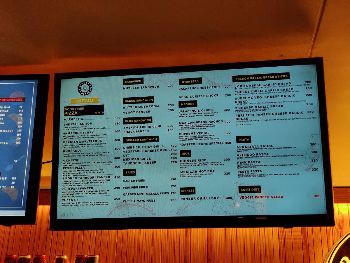 Menu at Roasted Beans Cafe, Ahmedabad