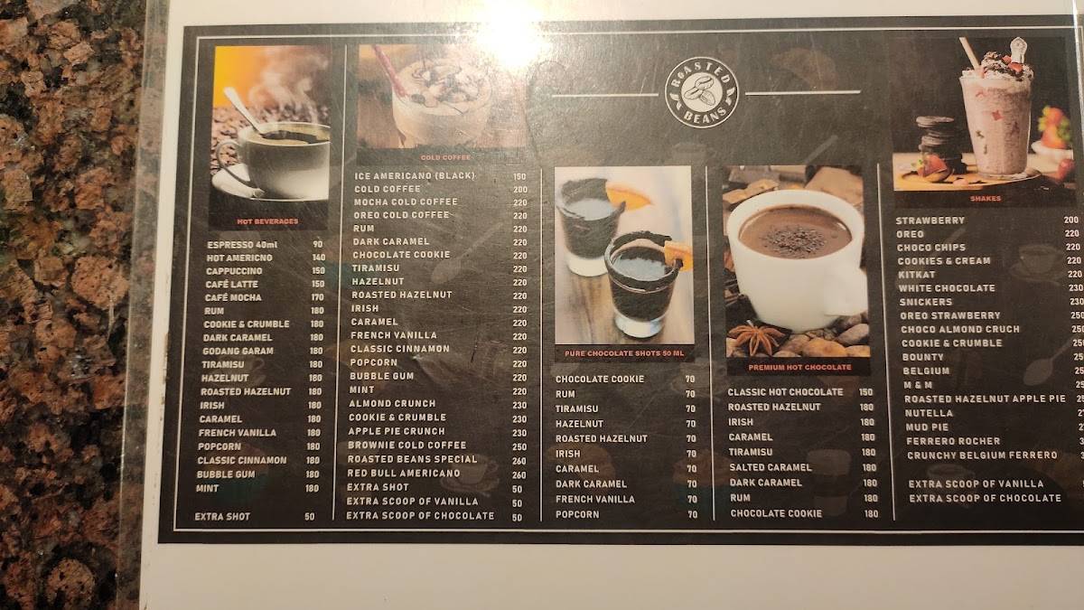 Menu at Roasted Beans Cafe, Ahmedabad