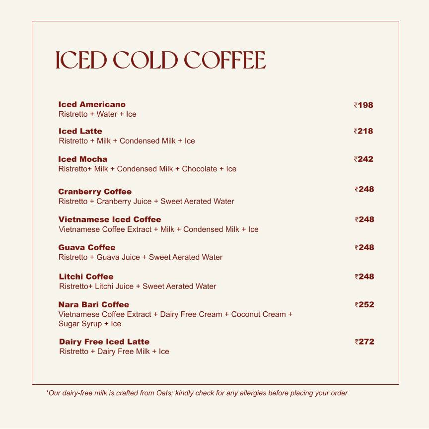 Roastery Coffee House C Scheme menu