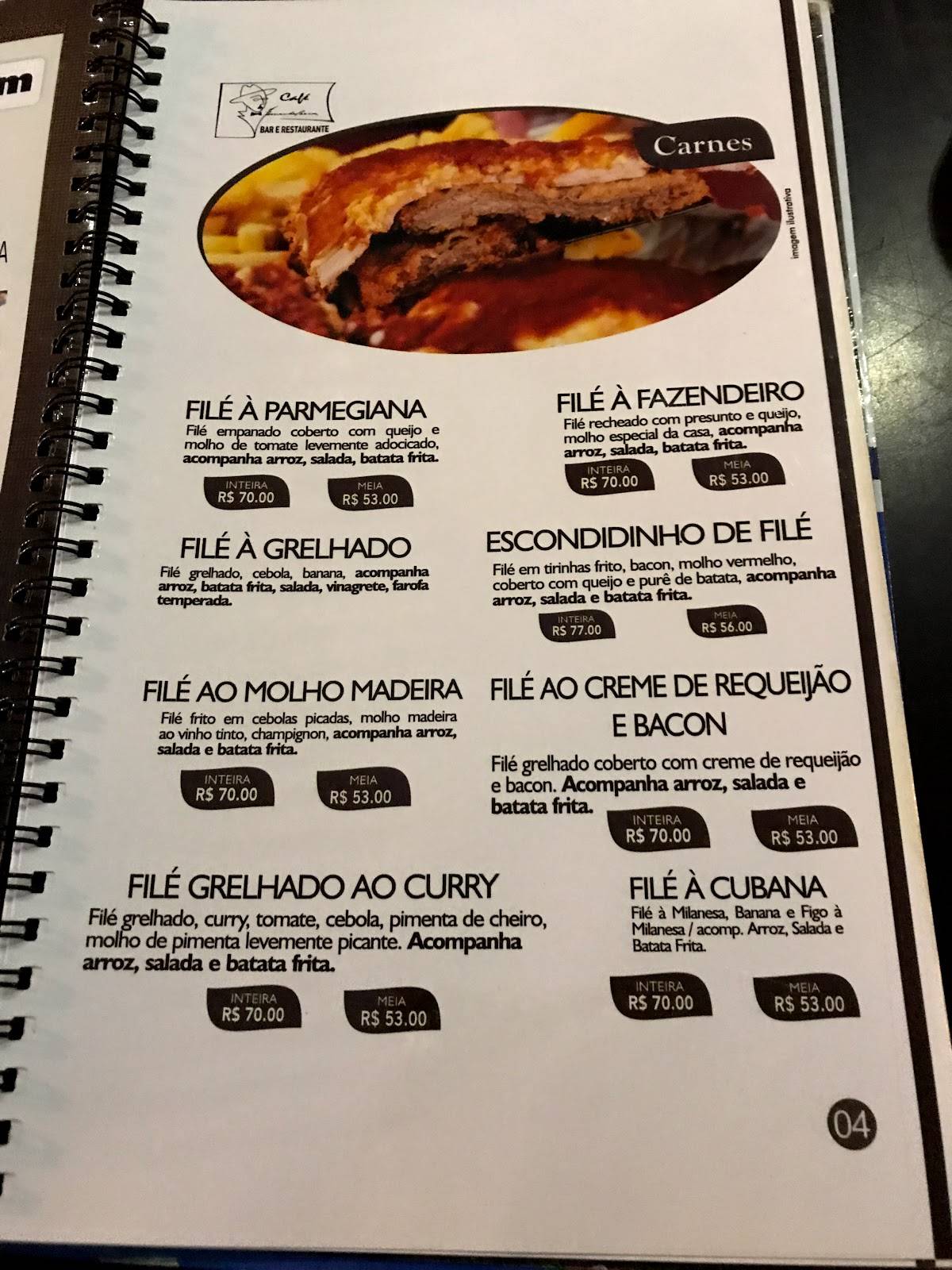 CAFÉ FERNANDO PESSOA cardápio