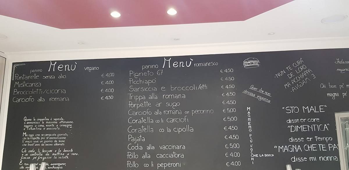 Menu da Roma ner pane ristorante, Roma