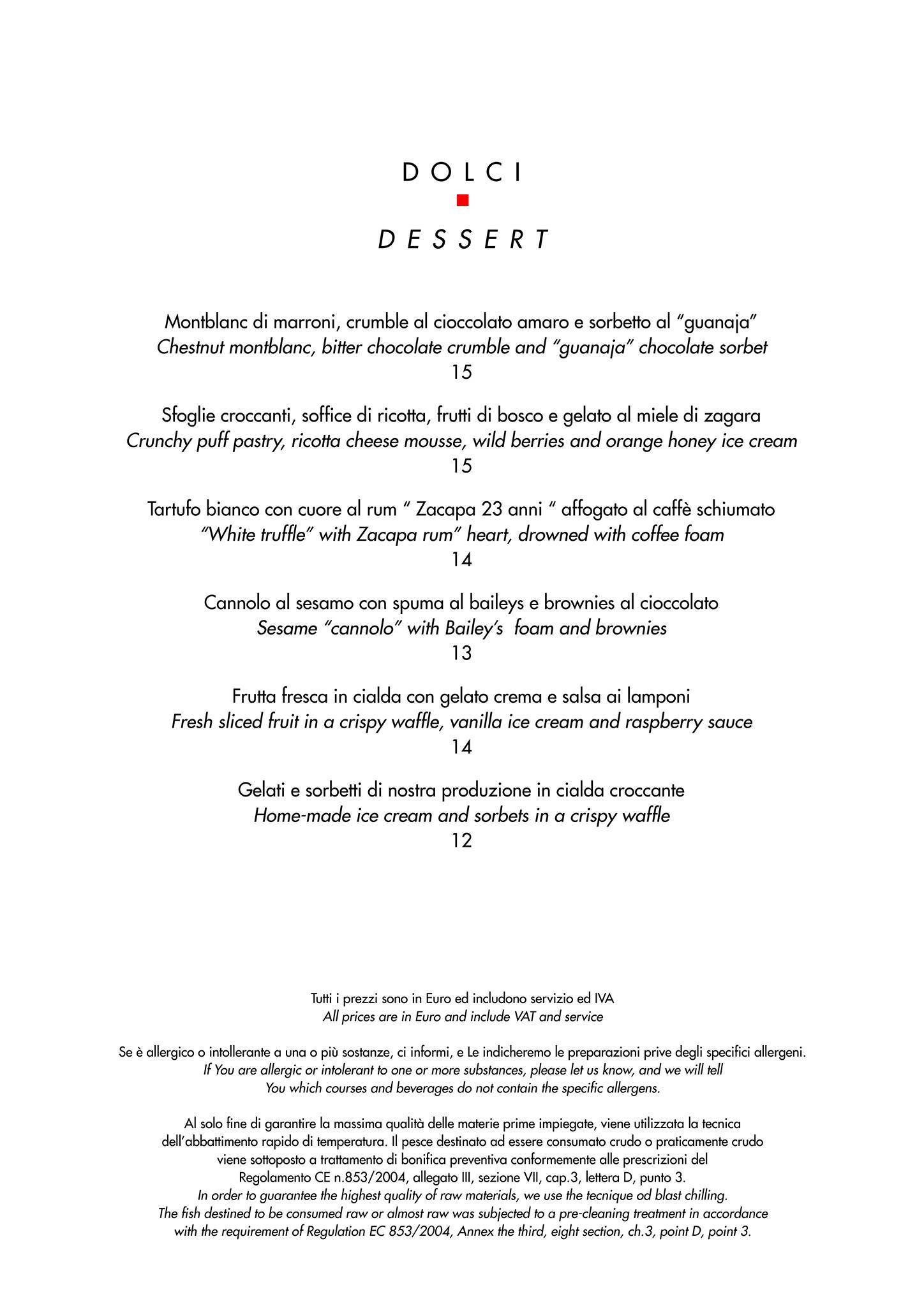 Menu di Casina Valadier 