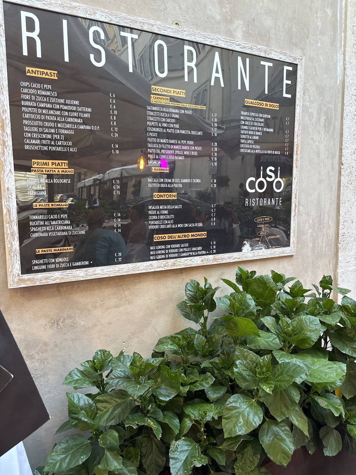 Menu di Coso Ristorante 