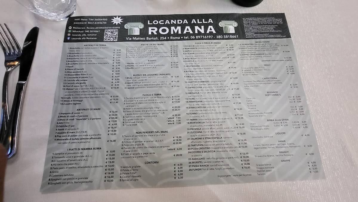 Menu di Locanda Alla Romana 