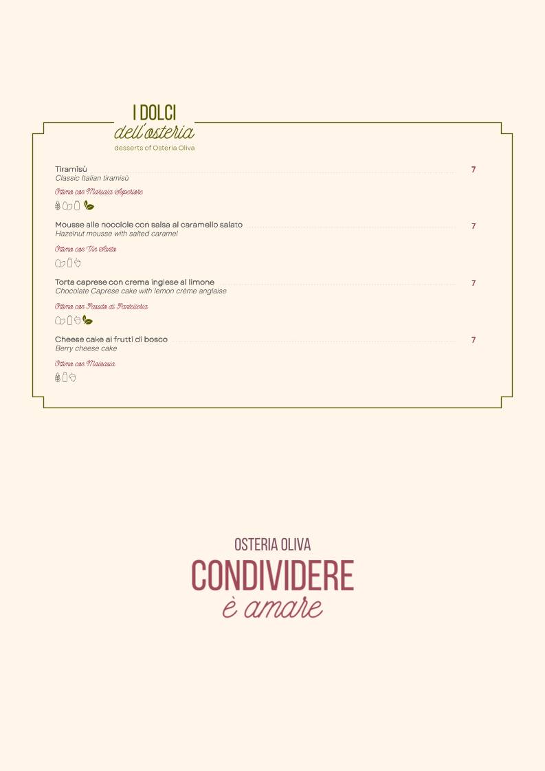 Menu di Osteria Oliva 