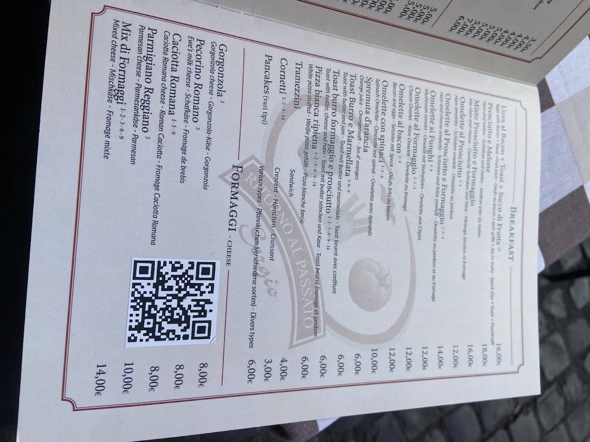 Menu di Ritorno al Passato 