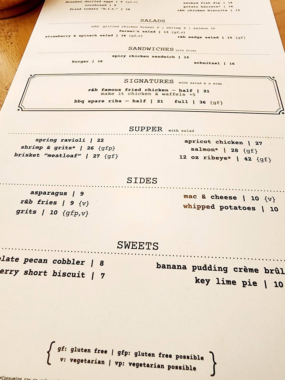 Menu at Root & Bone - Chesterton BBQ, Chesterton