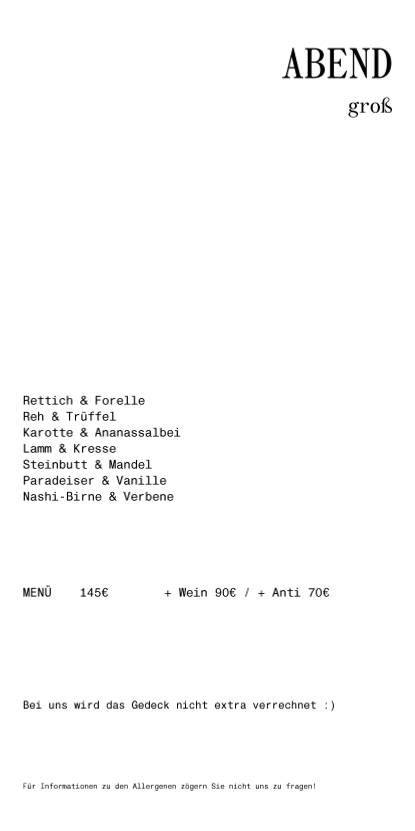 Menu de Rossbarth