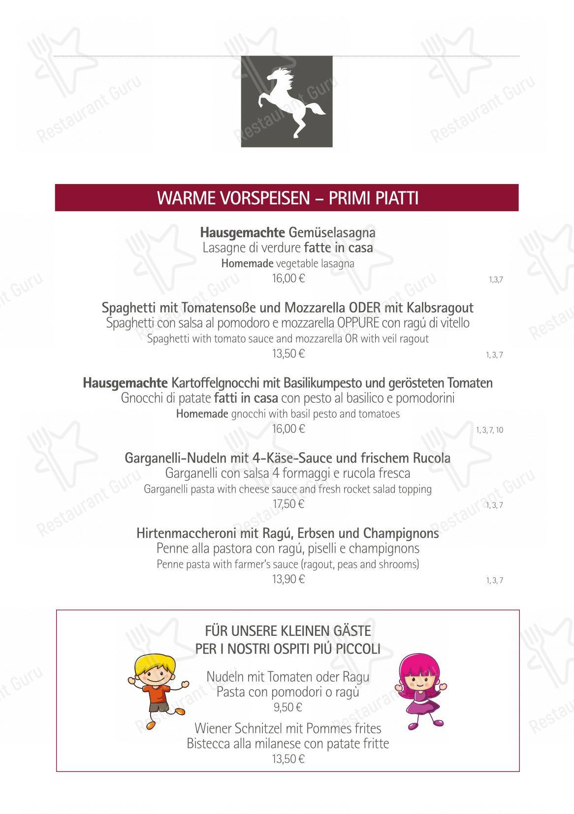 Rössl bianco in Merano - Коктейльная карта