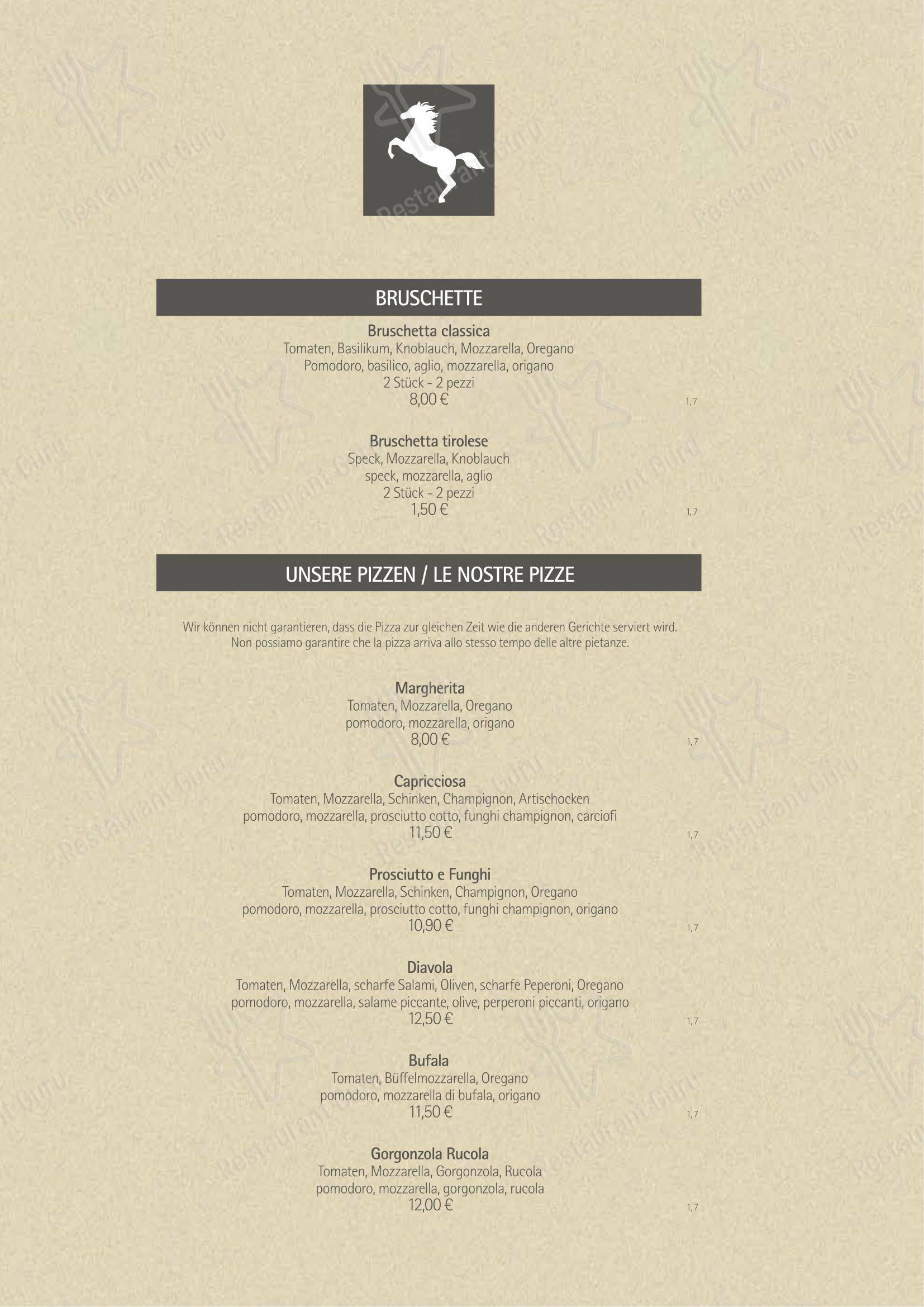 Rössl bianco in Merano - Основное меню