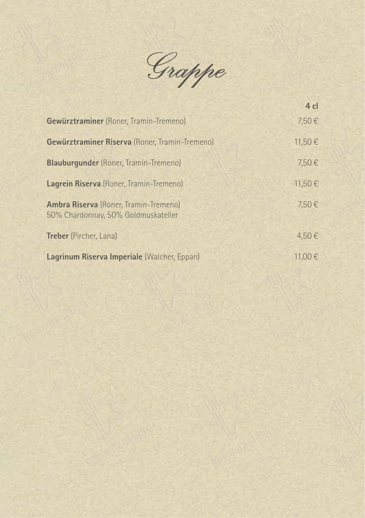 菜单 per Rössl bianco