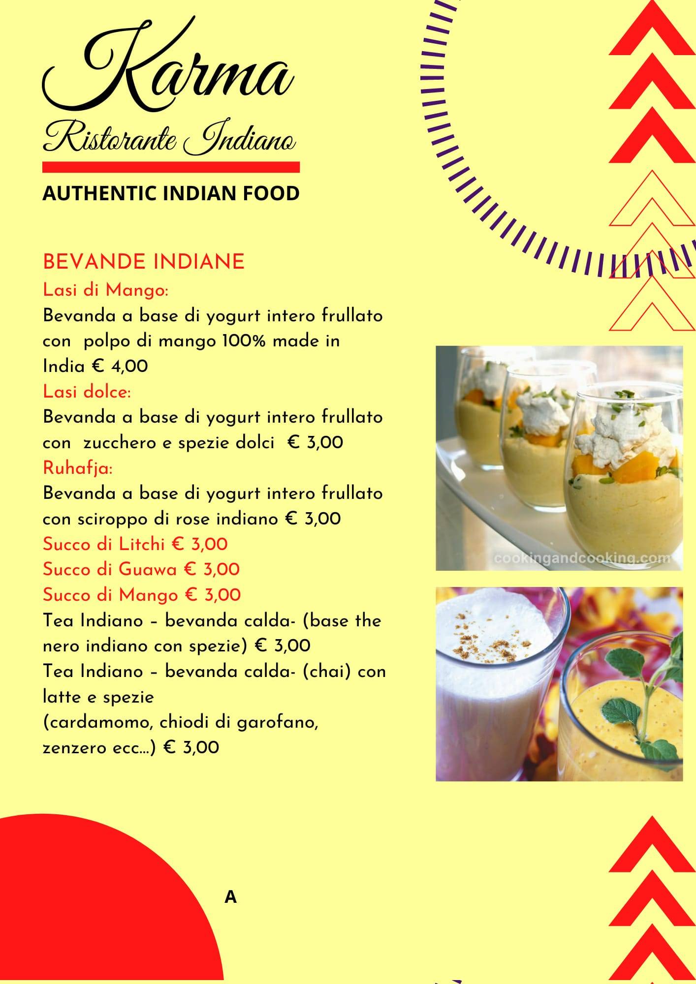 Menu di Karma Ristorante Indiano 