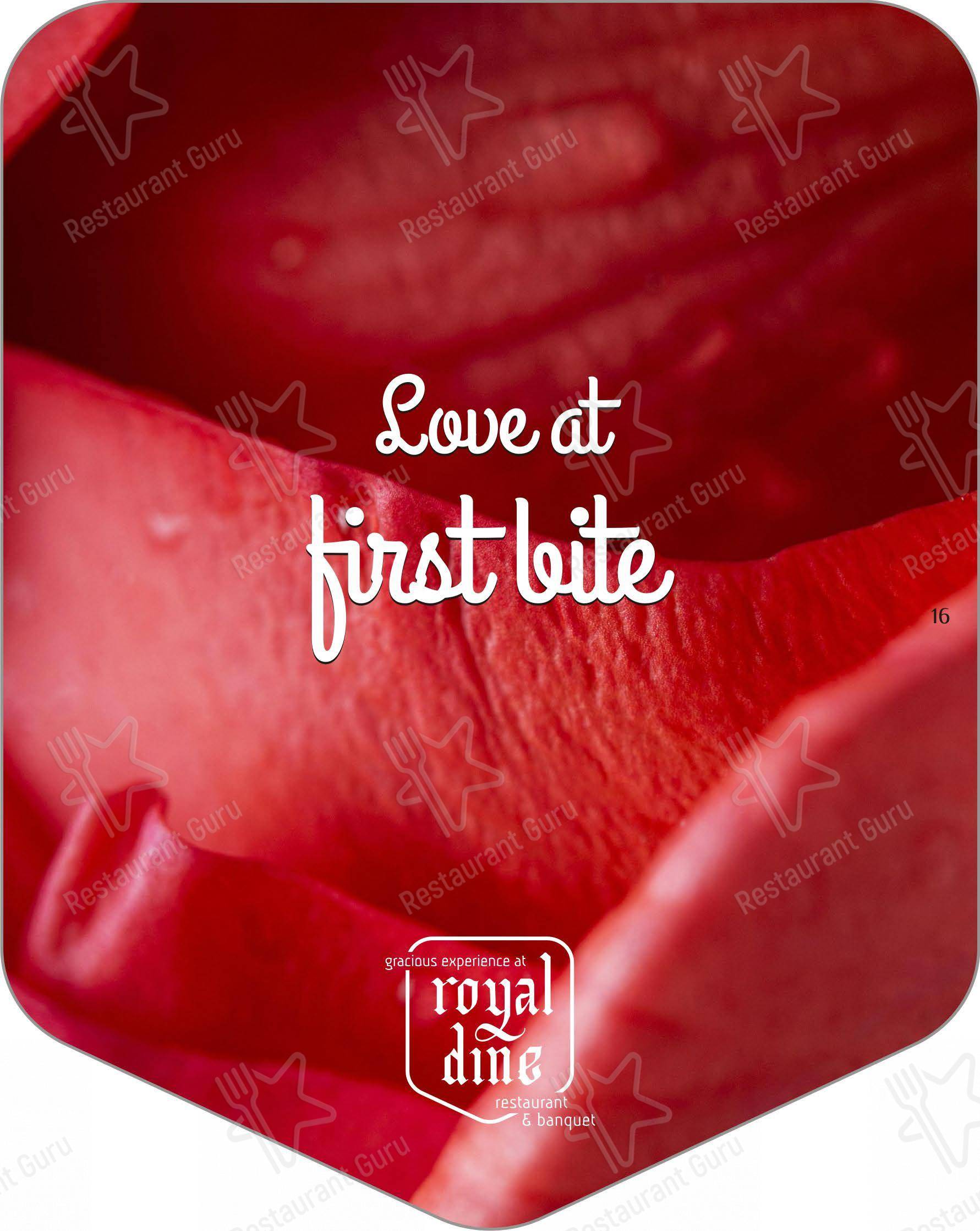 Menu for the Royal Dine Pal RTO Restaurant Banquet restaurant