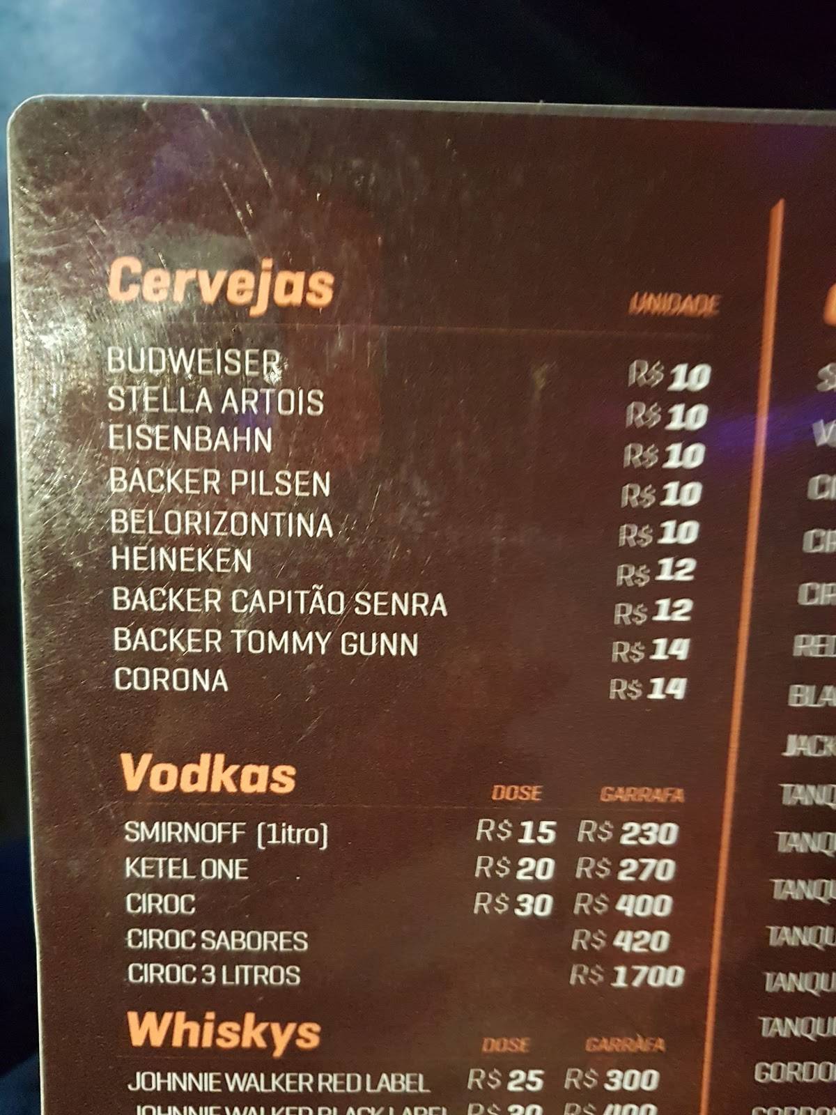 Rust Music Bar cardápio