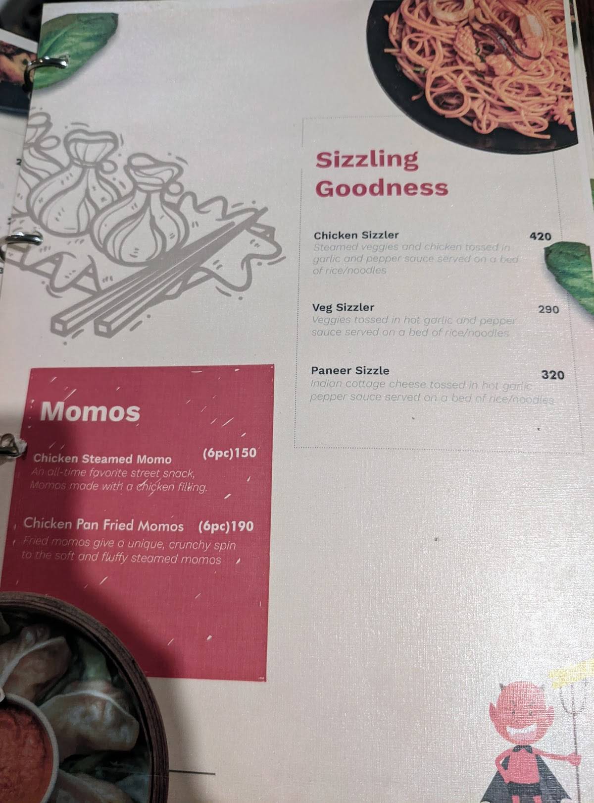 Satan's Hideout Garden Restaurant menu