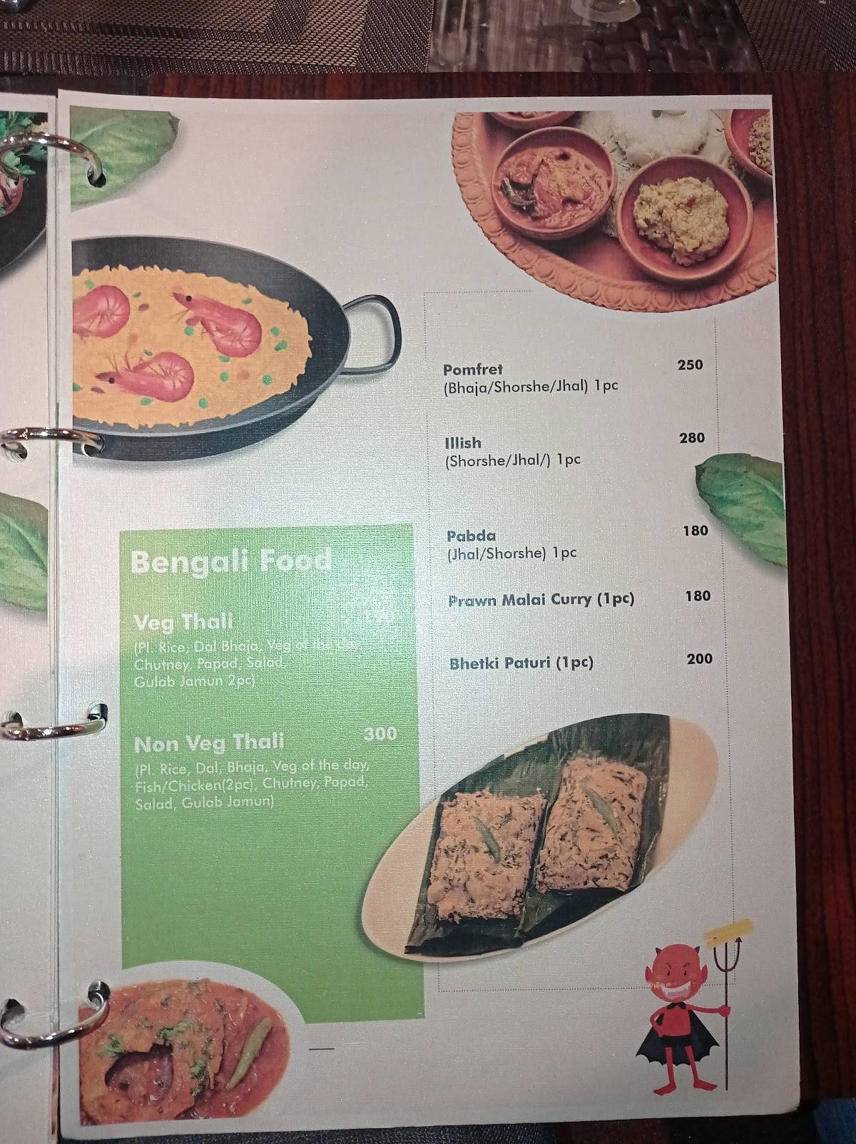 Satan's Hideout Garden Restaurant menu