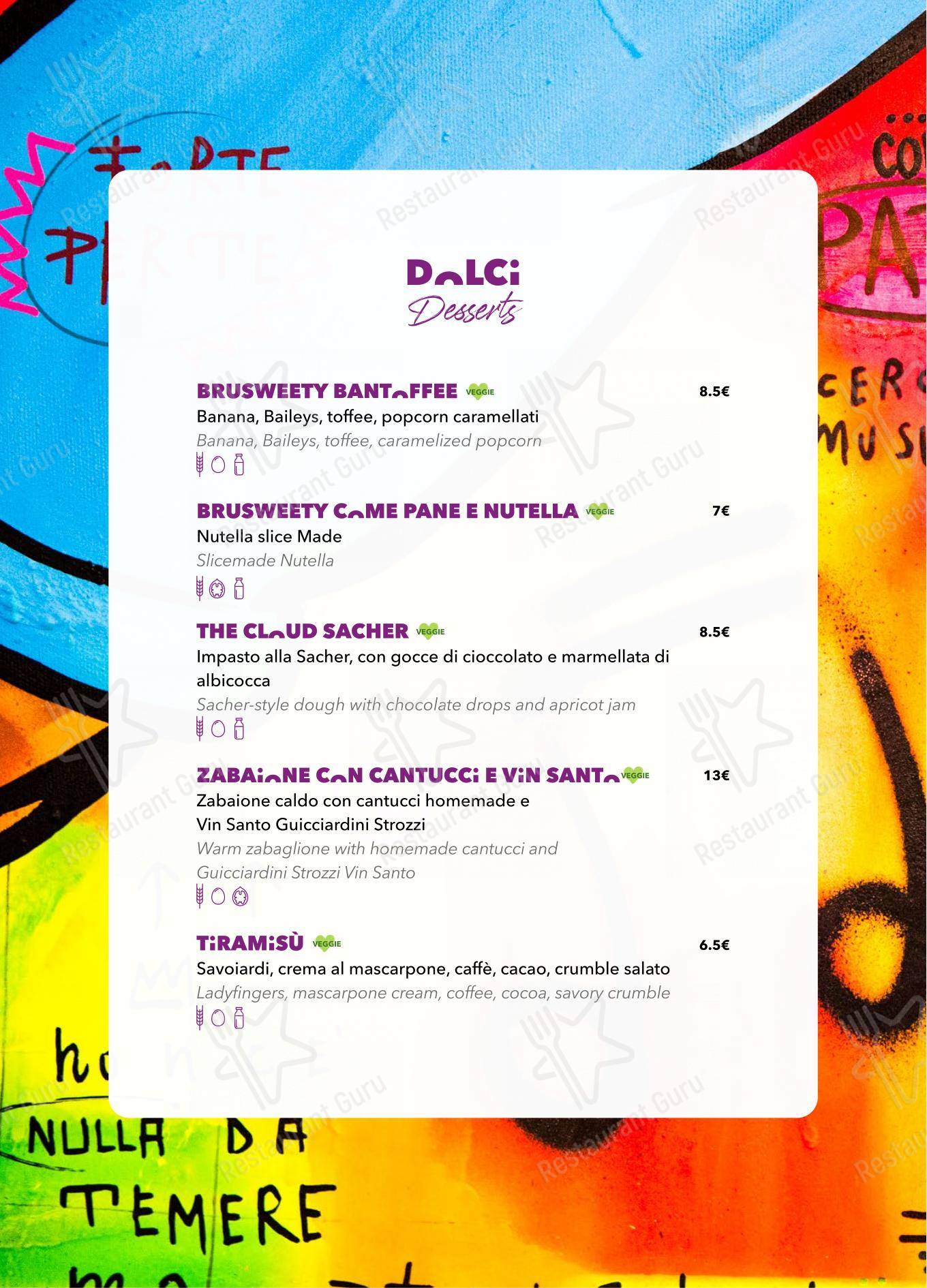 Menu per SLICE in Lido di Ostia