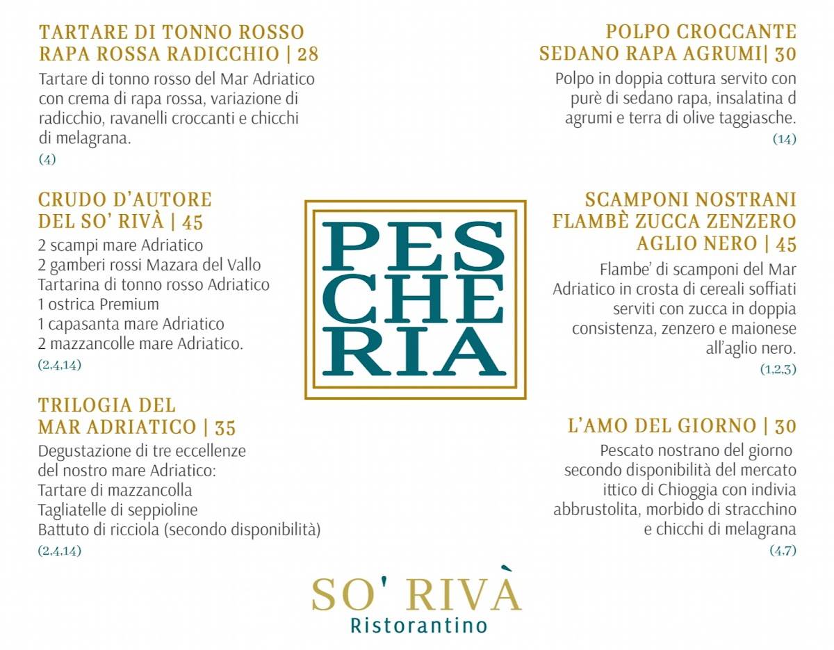 Menu di SO' RIVÁ - Ristorantino 